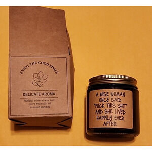 NEW Enjoy the Good Times Soy Wax Lavender Scented Humorous Quote Candle